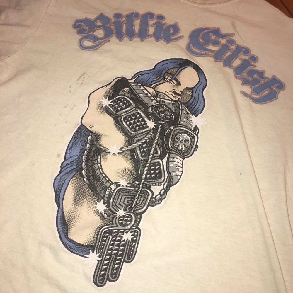 Billie eilish tshirt (size large color white)